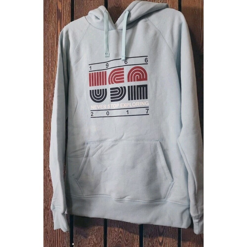The North Face Hoodie Sweatshirt Blue USA "Never Stop Exploring" NWT New XL CR70